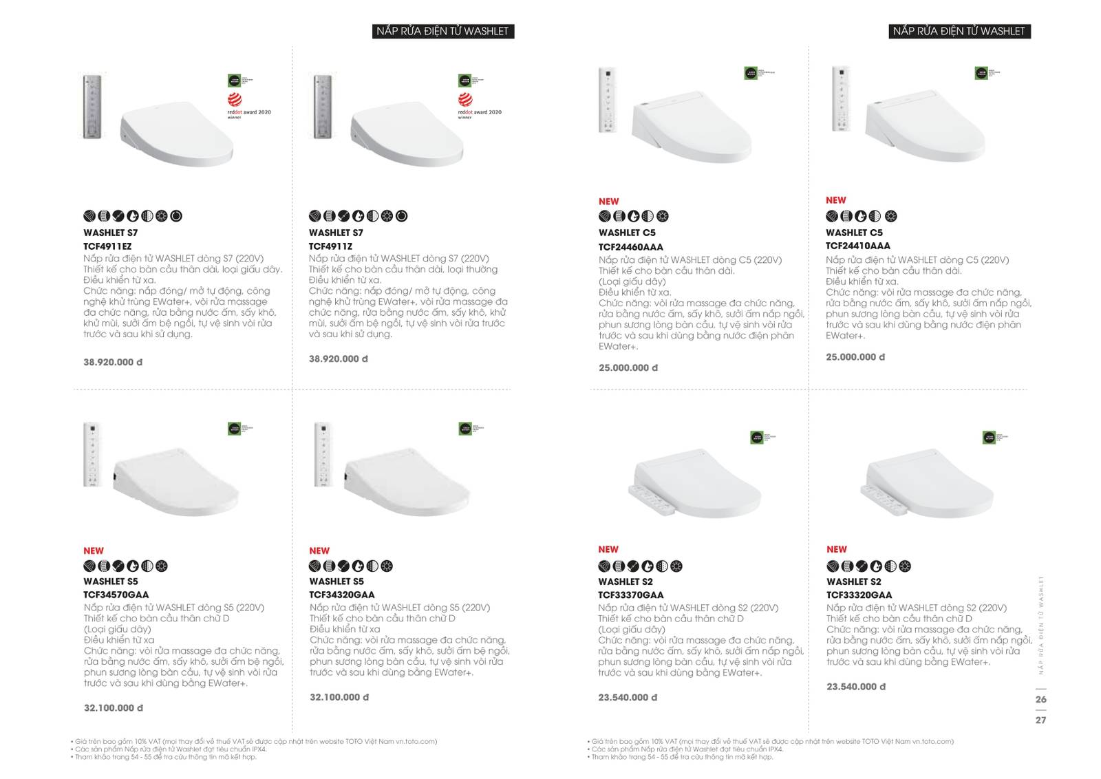 Bảng giá và Catalogue Thiết bị vệ sinh TOTO mới nhất 2024 /Page 8